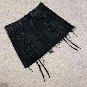 Blank NYC Lace Up Denim Skirt